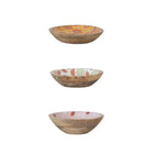 Enameled Mango Wood Bowls