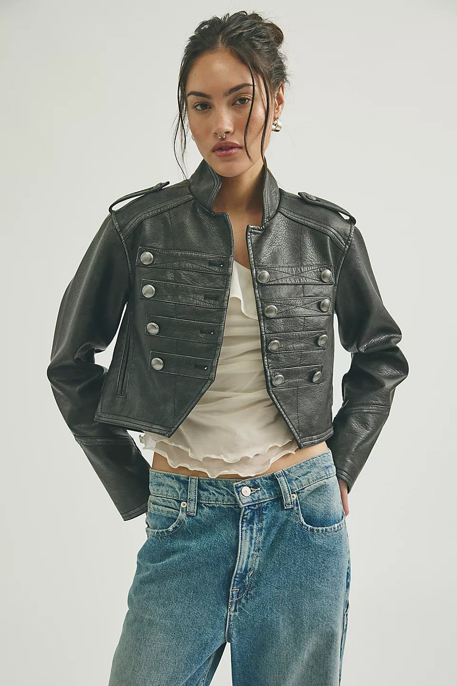 Ryland Vegan Leather Band Jacket