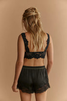 Petal Party Lace Plunge Bralette Black