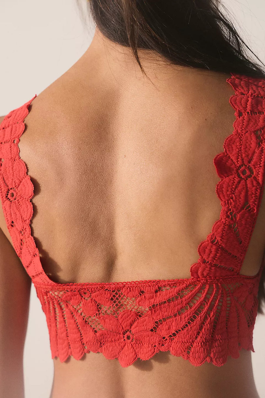 Petal Party Lace Plunge Bralette Atlas Red