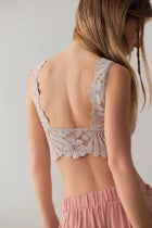 Petal Party Lace Plunge Bralette Mushroom