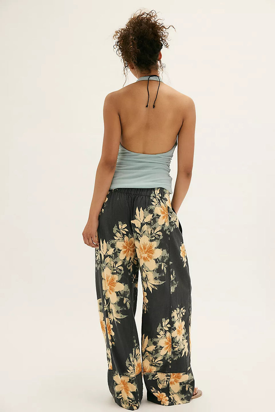 Day's End Printed Linen Pull-On Pants