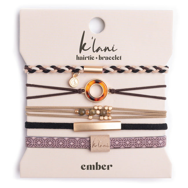 "Ember" Tortoise Shell Ring Charm with Gold, Browns & Neutrals