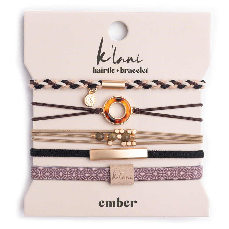 "Ember" Tortoise Shell Ring Charm with Gold, Browns & Neutrals