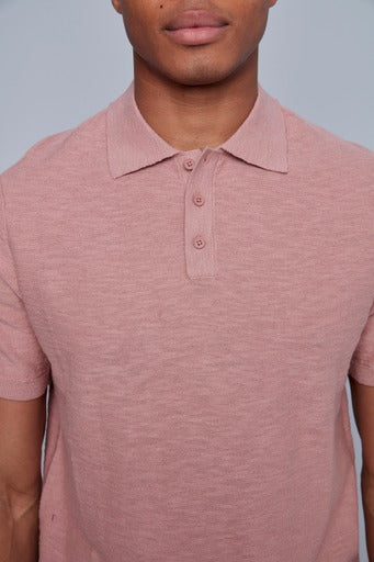 55MS370S SS Knit Polo - Rosewood