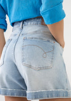 Bermuda Boyfriend Jeans With Pleats