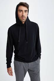 Hoodie Black - Long Sleeve Knit