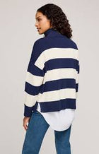 Idris Striped Sweater - Navy Stripe