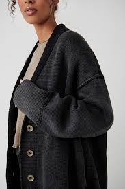 Free People Chamomile Cardigan Washed Black