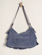 Rae Ruffle Suede Shoulder Bag