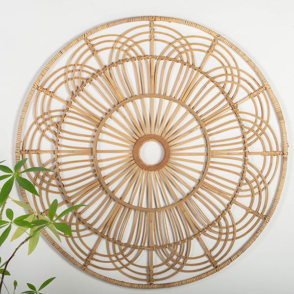 Wicker Wall Round Flower Decoration