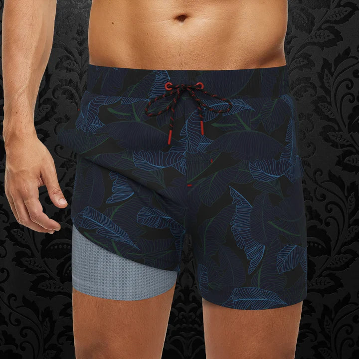 Dortona Black Green Swim Shorts