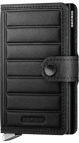 Premium Miniwallet Embossed Lines Black