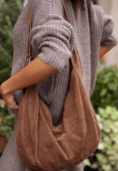 Roma Suede Tote Bag Brown