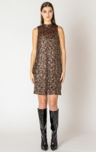 2622507 T Mock Neck Sequin Dress