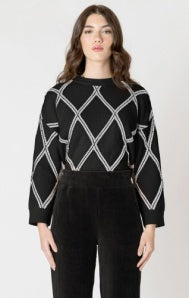 2627015 D Diamond Check Sweater