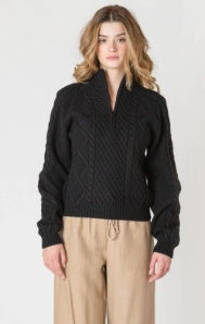 2627024 DG Half Zip Cable Sweater