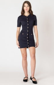 2627510 T Button Detail Sweater Dress
