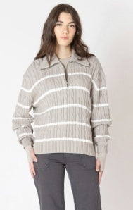 2627006 D Half Zip Cable Sweater