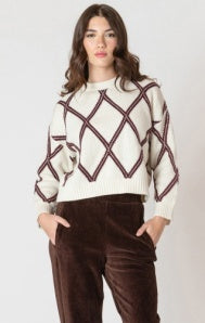 2627015 D Diamond Check Sweater