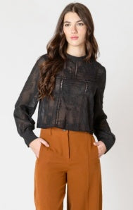 2623513 T Embroidered Lace Insert Top
