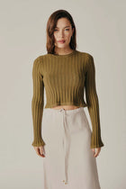 Buddleia Crop Sweater - Khaki