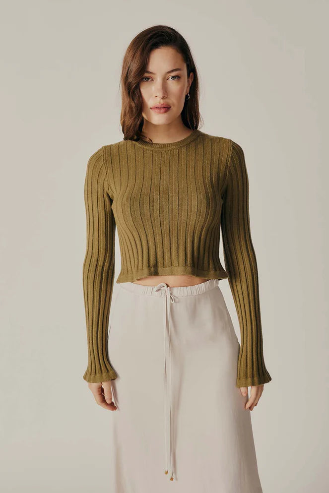 Buddleia Crop Sweater - Khaki