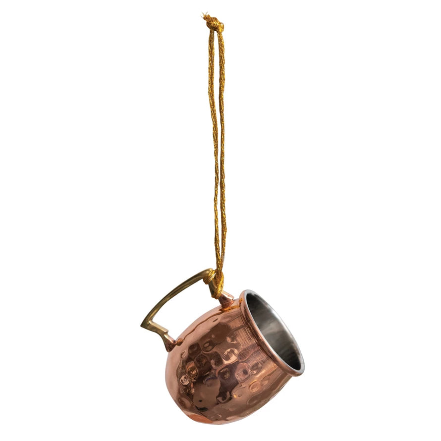 Hammered Stainless Steel Mule Mug Ornament Copper Finish