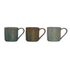 8 oz. Embossed Stoneware Mug w/ Pine Bough, Reactive Glaze