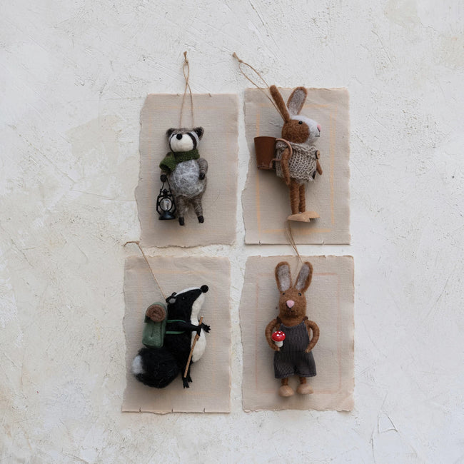 Handmade Wool Felt Forest Animal Ornament