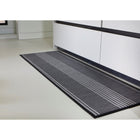 Linen Stripe Vinyl Floor Mat Black