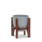 Grey Pot w/Wooden Stand