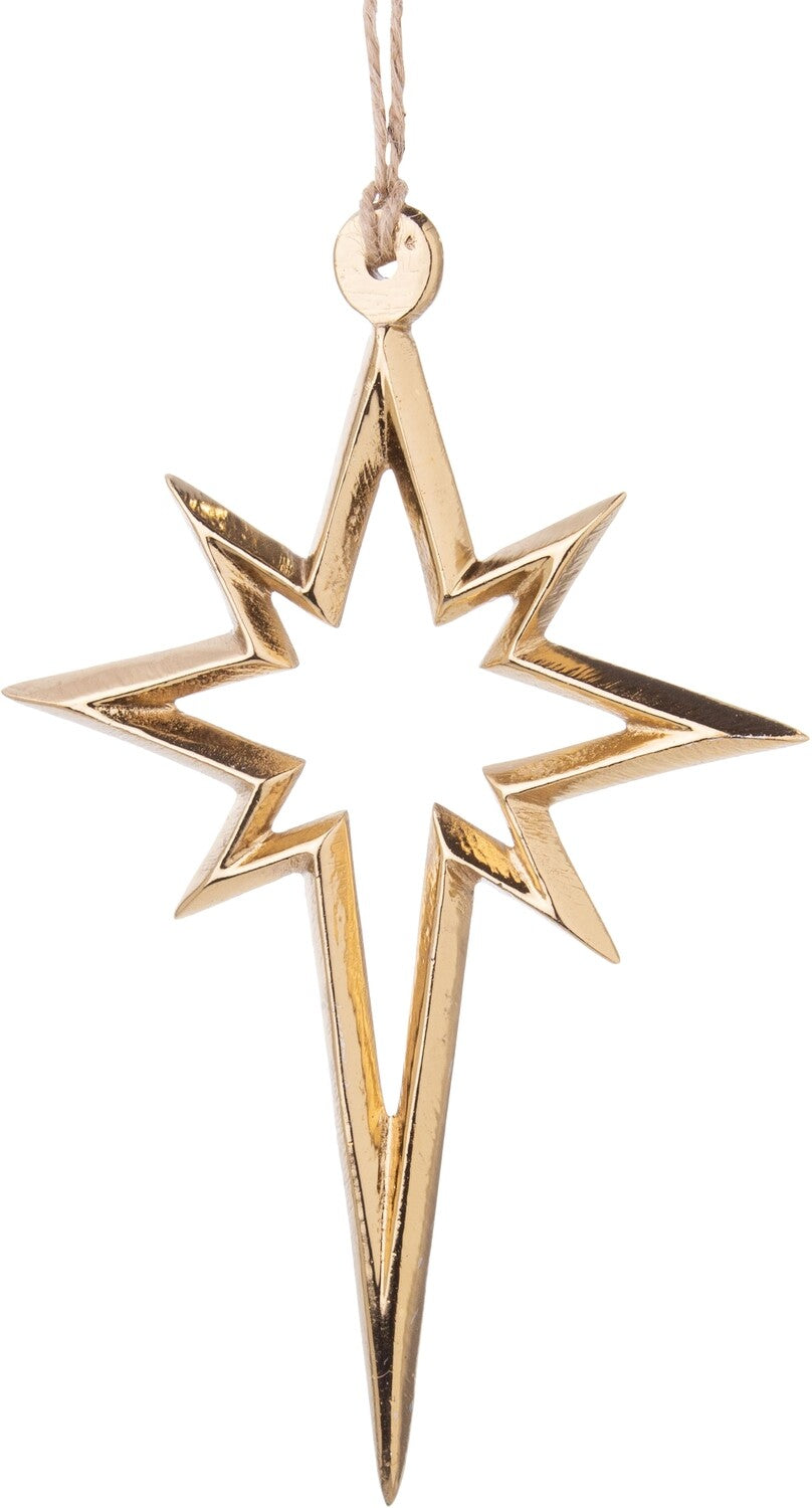 Cast Metal Gold Moravian star ornament