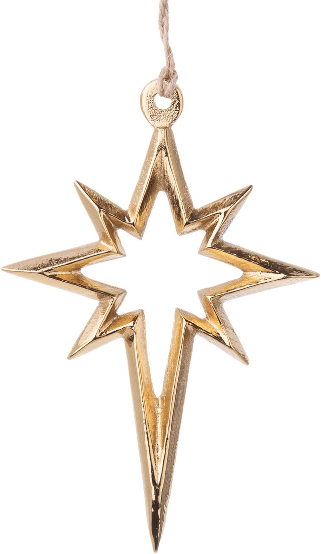 Cast Metal Gold Moravian star ornament