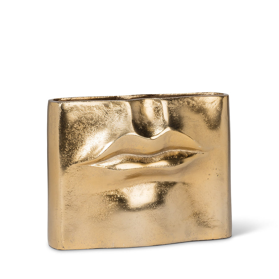 Sm Rectangle Lip Vase - Gold