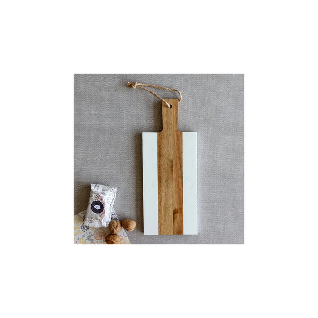 Cassie Marble Acacia Serving Board Long Natural