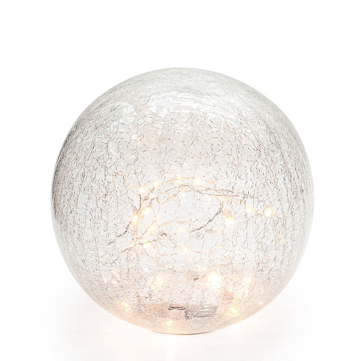 LED Sphere Crackle Glass Decor Light