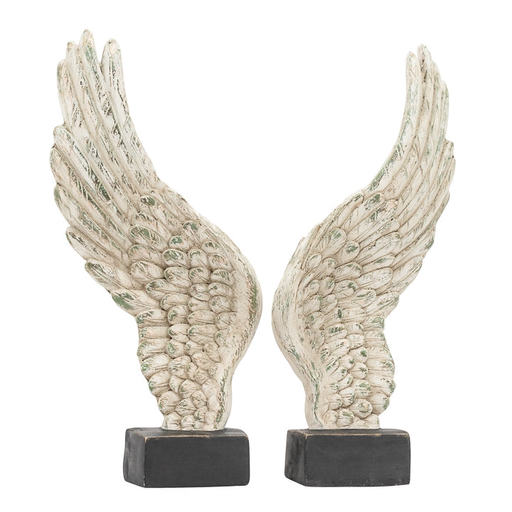Guardian Antique White Angel Wings - Decor Sculpture Set