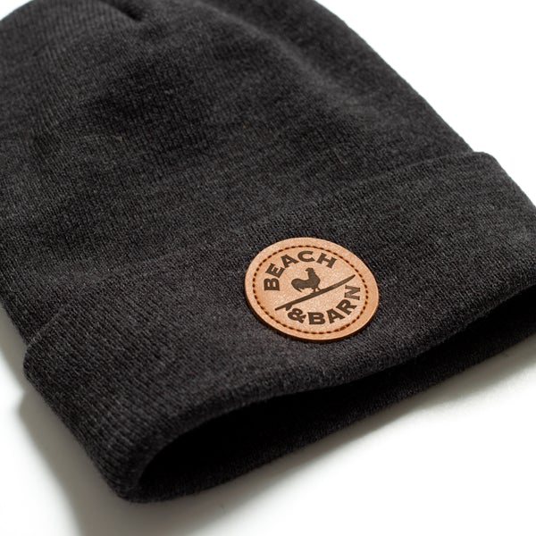 Surfing Rooster Leather Patch Beanie