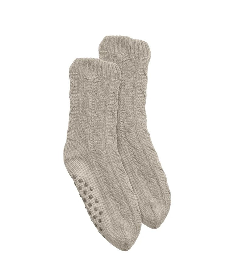 Chenille Cable Knit Lounge Socks