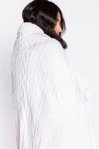 Cozy Knit Solid White Blanket