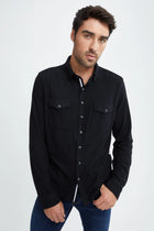 Stone Rose Black T-Series Solid Fleece Shirt