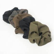 Assorted Crepe Scrunchies - Moss