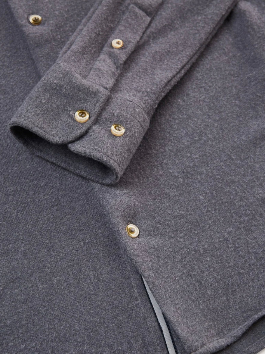 Stone Rose Solid Jersey Long Sleeve Fleece - Grey