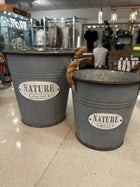 Metal Bucket Planter w/ Handles