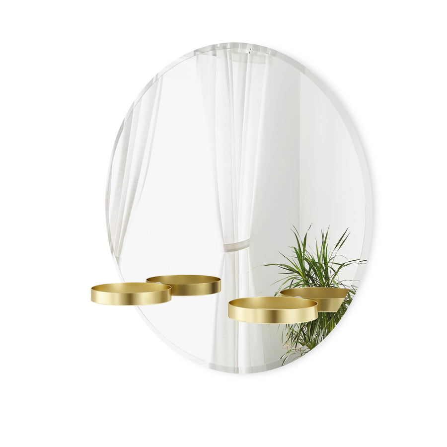 Perch 24" Brass Wall Mirror