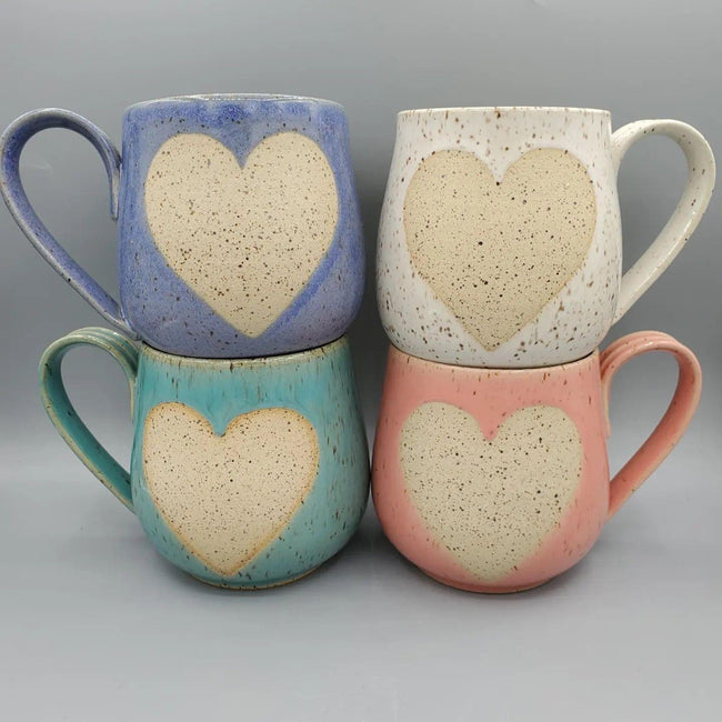 Heart Pottery Mugs