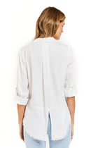 Frayed Riley White - Collared Button Down Shirt